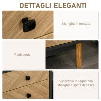 Cassettiera per Camera da Letto in Legno con 5 Cassetti, Stile Vintage Industriale, Grigio Scuro, 80x40x80cm