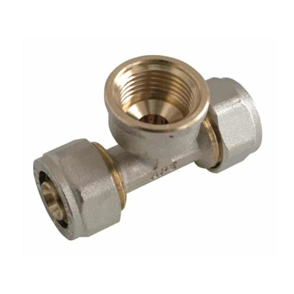 RACCORDO A T FEMMINA A STRINGERE A CORPO UNICO PER TUBO MULTISTRATO MODELLO 732FP - 1/2 Ø16X2  - APE