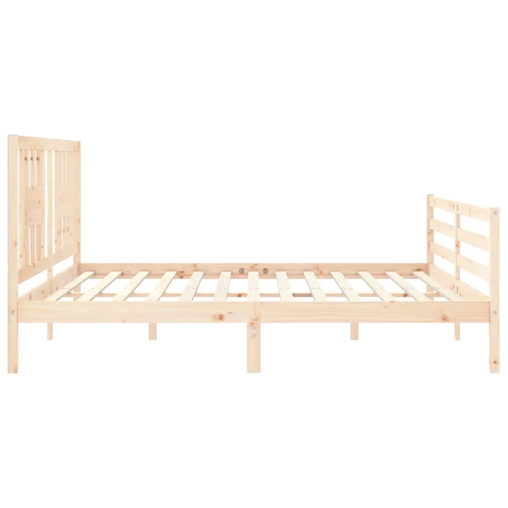 Giroletto con Testiera-Struttura Letto con testiera 200x200 cm in Legno Massello 435143