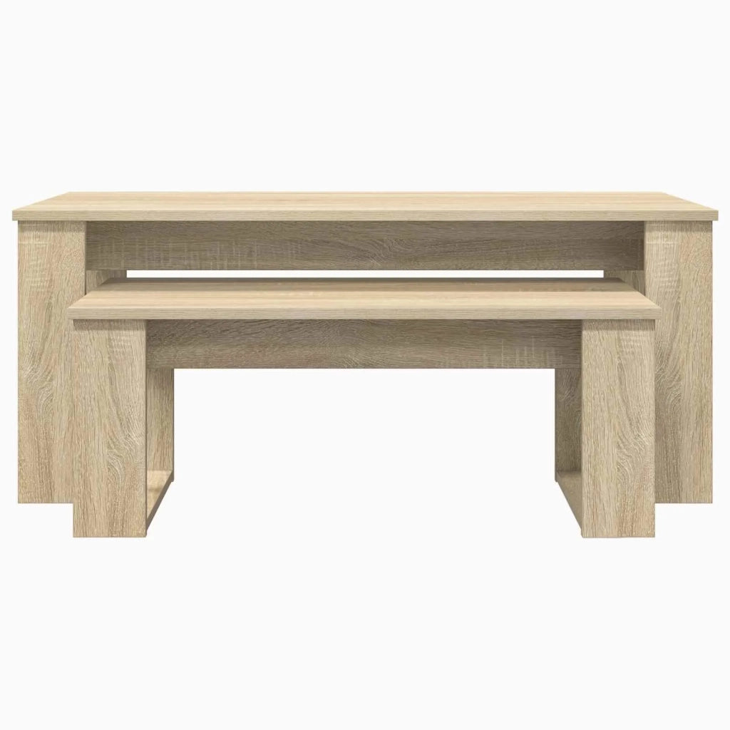 Set di Tavolini da Caffè 2 pcs Rovere Sonoma Legno multistrato 8000134