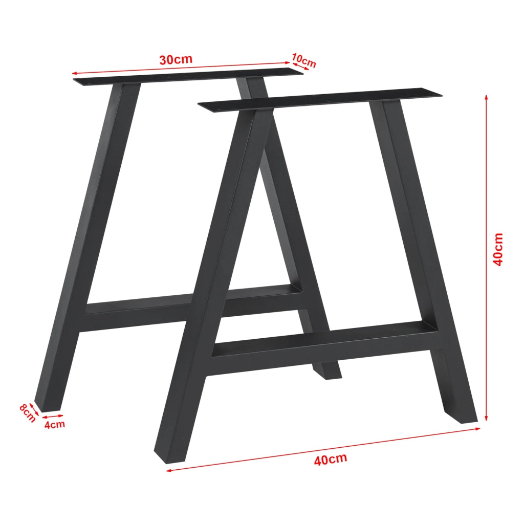 Set di 2 gambe per tavolo mobili moderni design originale fai da te acciaio 40 x 40 cm nero 03_0009661