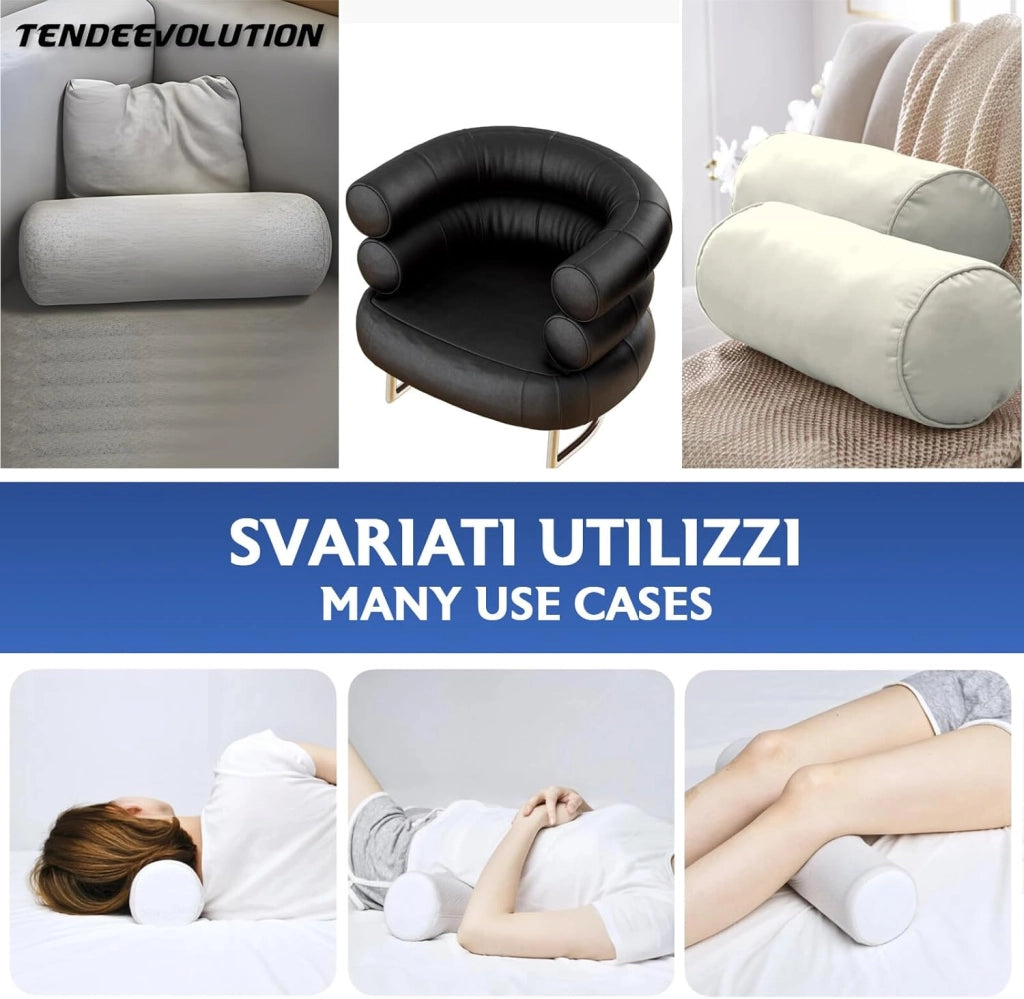 Cilindro in Gommapiuma per Divano Letto - Imbottitura in Spugna e Poliuretano - Rullo Foam - Diametro 20 cm - Lunghezza 180 cm