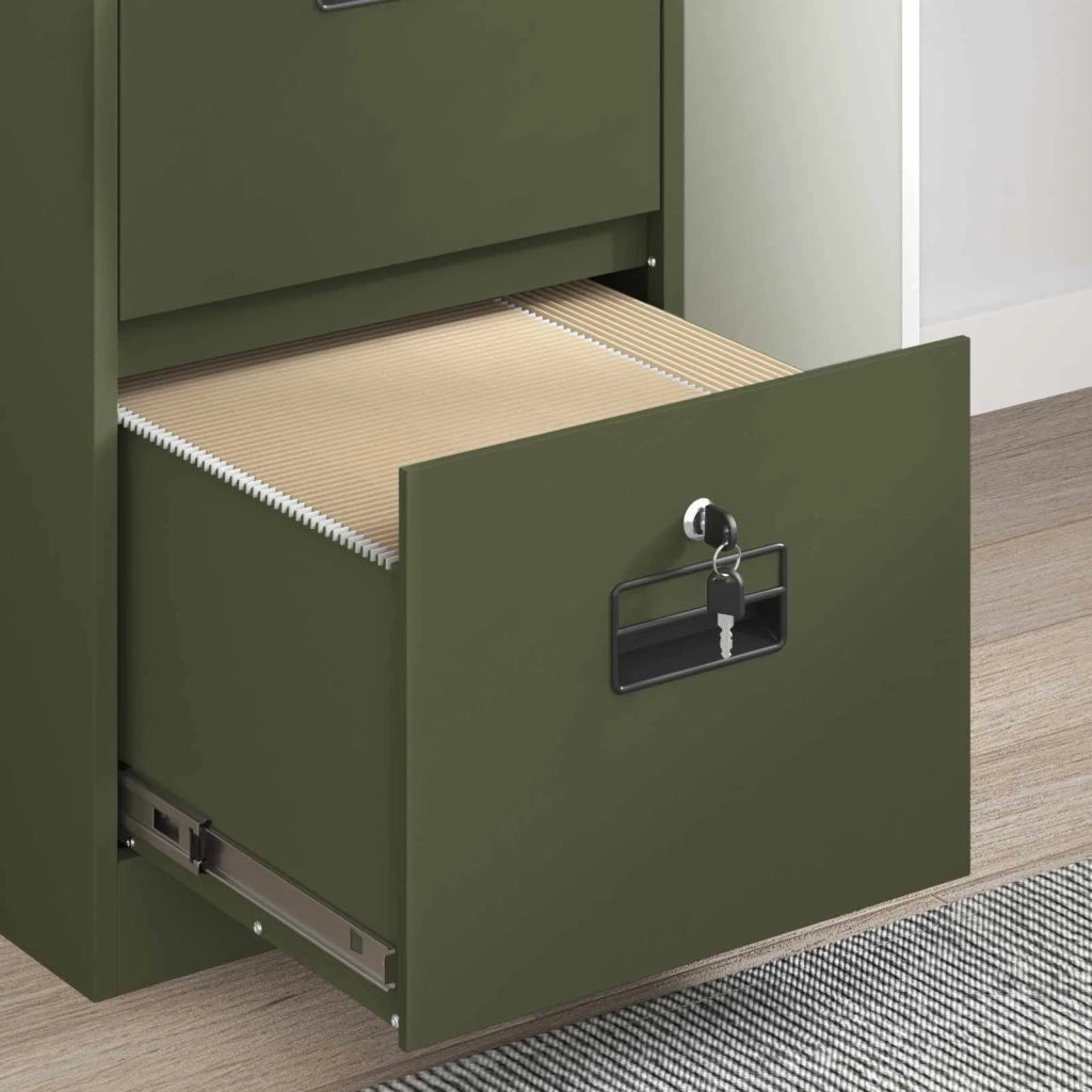Armadio per File Geometrico 2 pcs Verde oliva 44 x 50 x 139 cm 3406158
