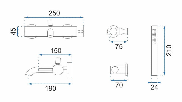 Rubinetto Da Vasca Rea Lungo Gold