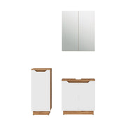 Vicco Set di mobili da bagno Rovere/bianco a strisce 3 parti