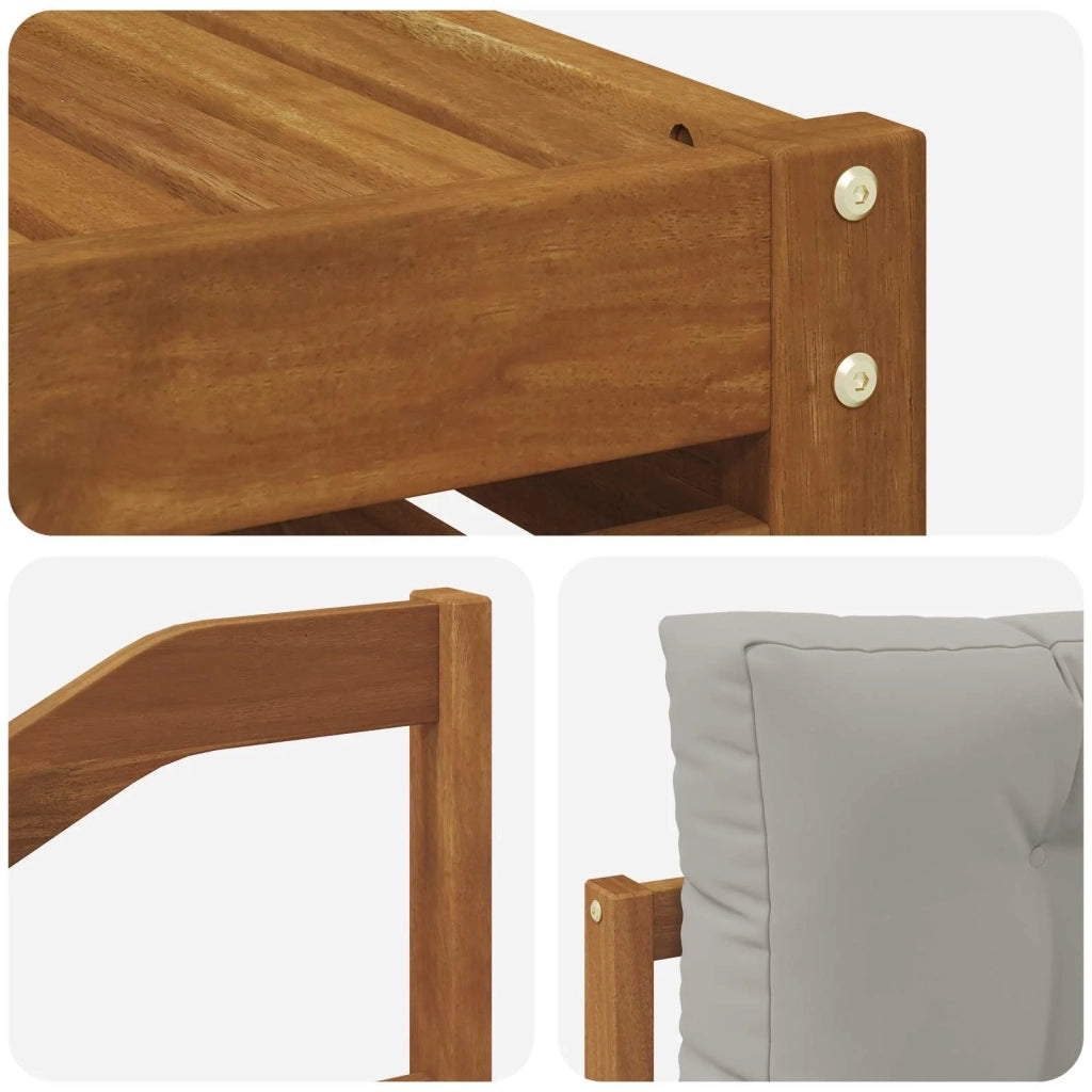 Set di divani da esterno 8 pcs Grigio Naturale e Chiaro