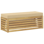 Panchina da esterno | Panchina da Giardino | Panca da Giardino con cuscino Bianco 115 x 43 x 45 cm