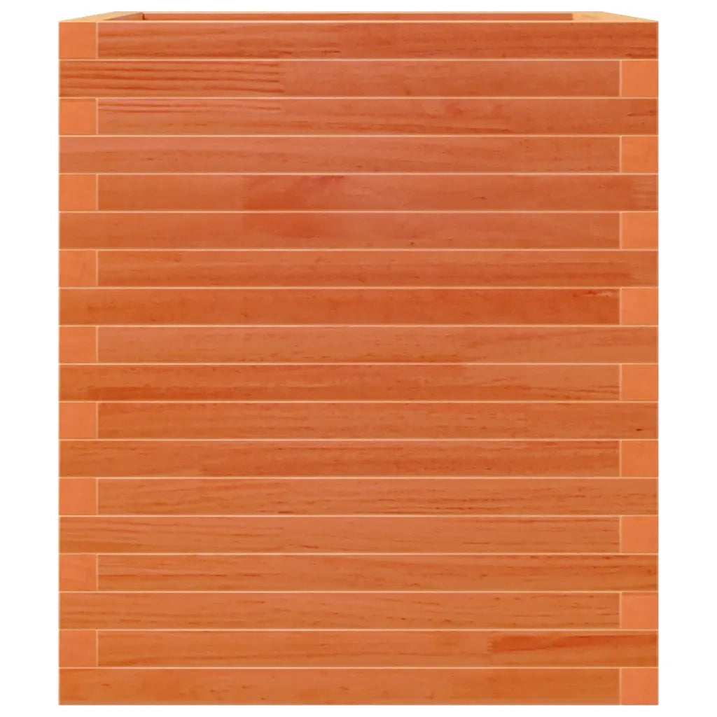 Fioriera Giardino-Vaso da Esterno-Contenitore per Piante Marrone Cera 60x60x68,5cm Legno Massello Pino
