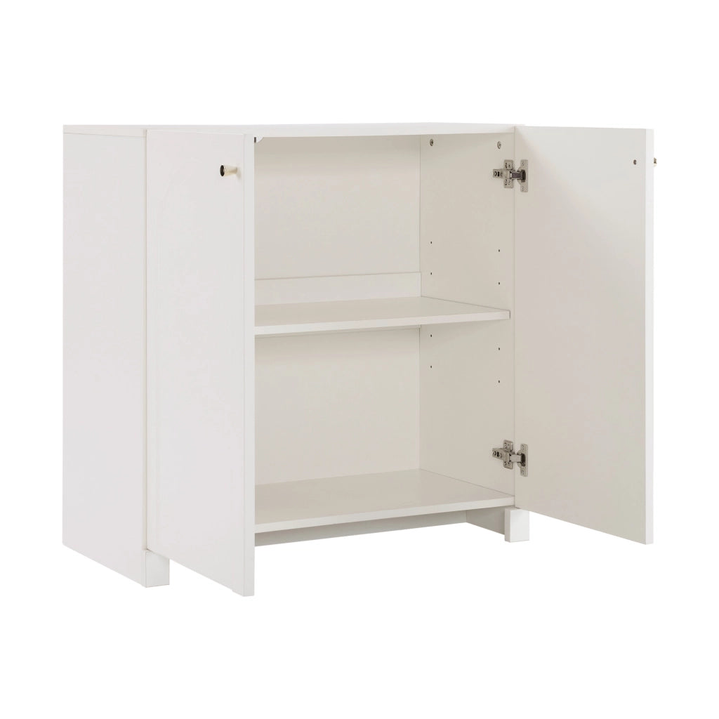 Credenza a 2 ante con motivo ad arco, colore bianco, 80 x 40 x 80 cm
