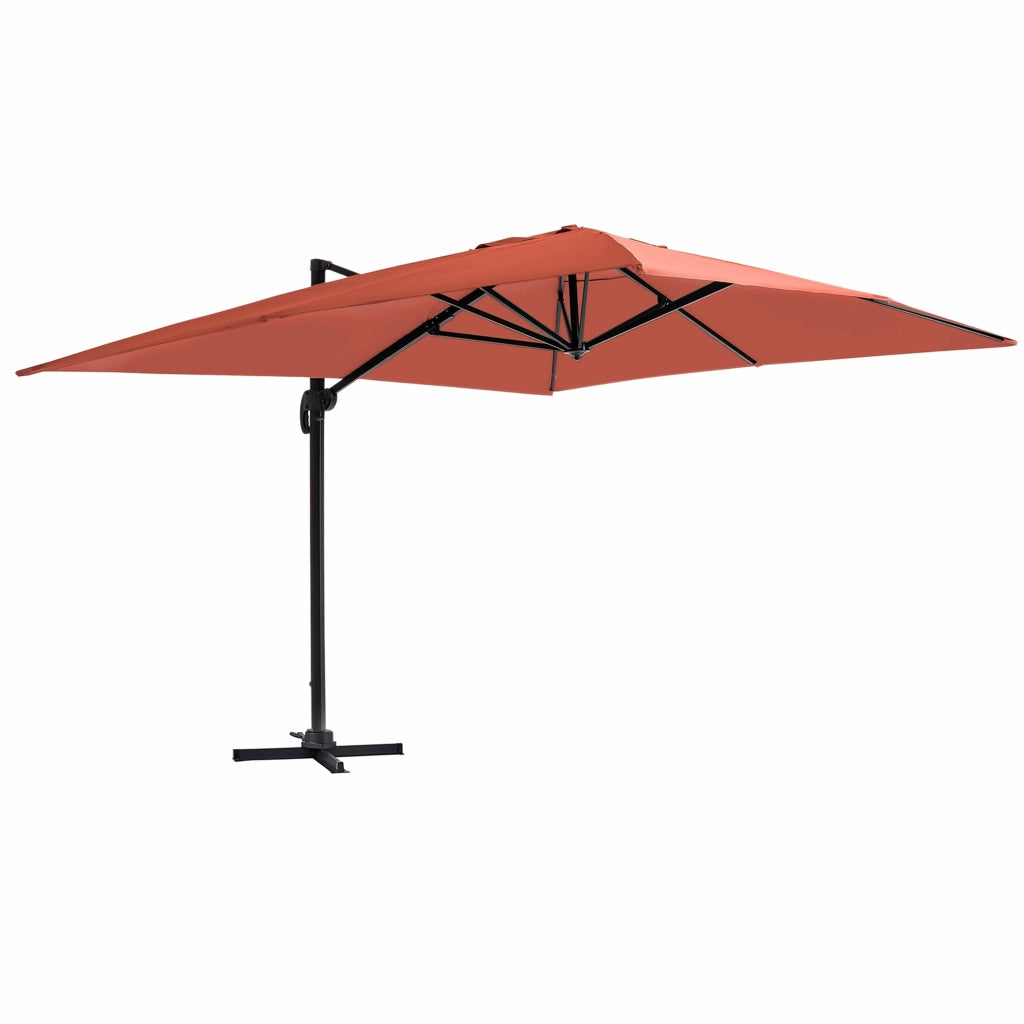 Oviala - Ombrellone sporgente 3x4m in alluminio terracotta