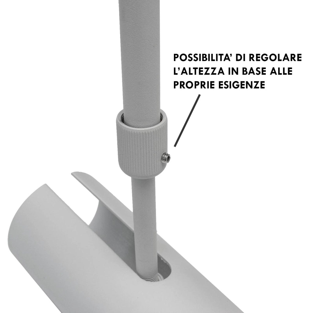 Faretto orientabile lampada sospensione moderna LED GU10 pendente telescopico luci tavolo bar vetrina sala espositiva 230V BIANCO