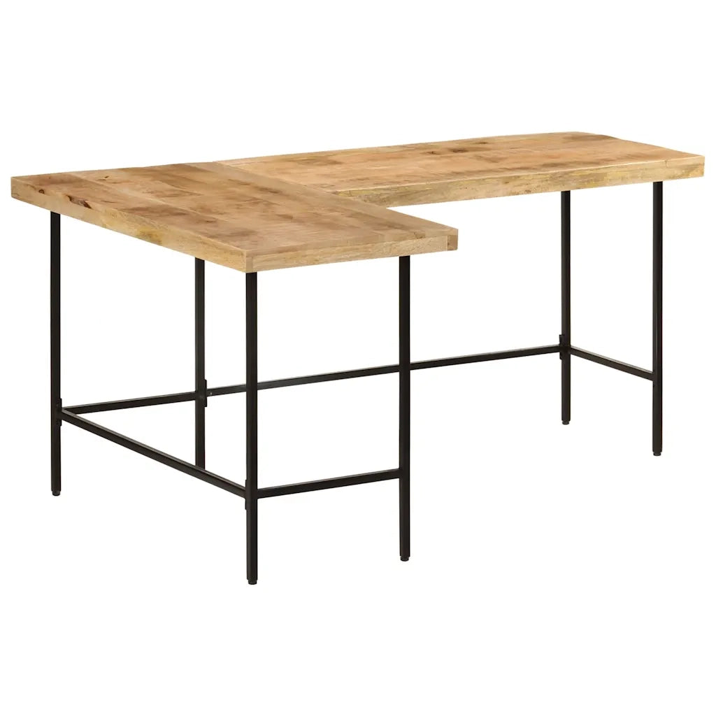 Scrivania 165x110x77 cm Legno Massello Mango Ferro 353333