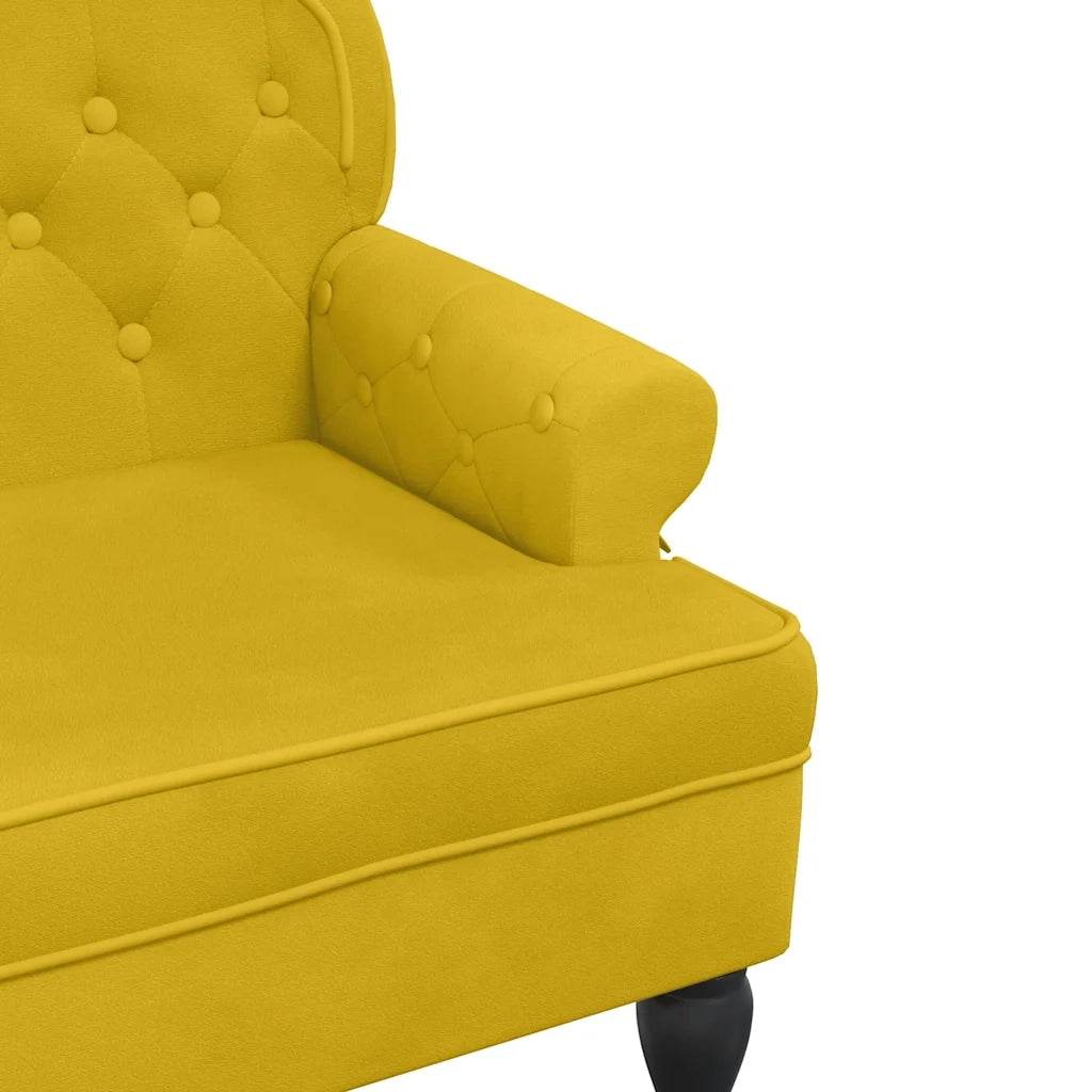 Panca con Schienale Gialla 119,5x64,5x75 cm in Velluto CFW3007984