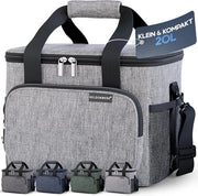 Tas per cibo e bevande, termotassa isolata, impermeabile e idrorepellente, sacchetto per colazione, sacchetto picnic, sacchetto pranzo, termotassa, colore grigio chiaro