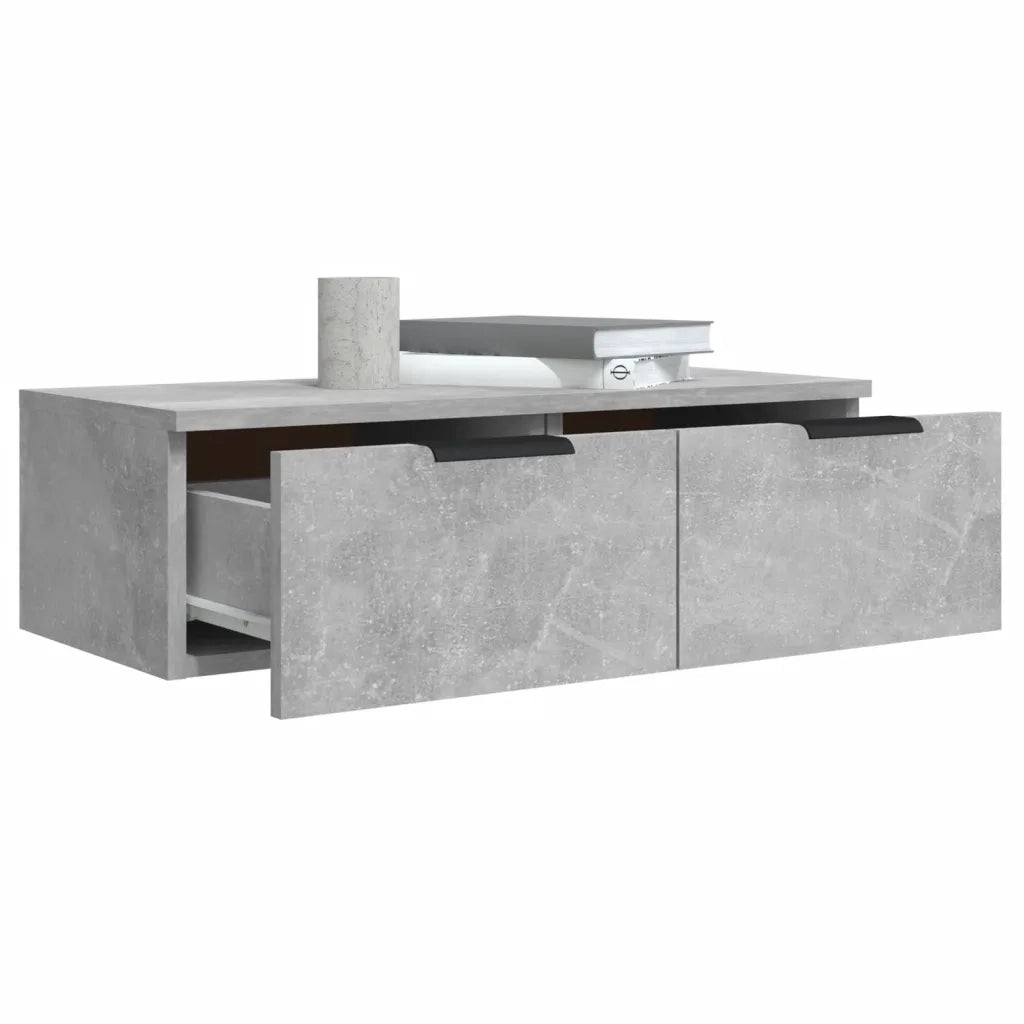 Armadietto a Muro | Mobile a Parete Grigio Cemento 68x30x20 cm Legno Multistrato