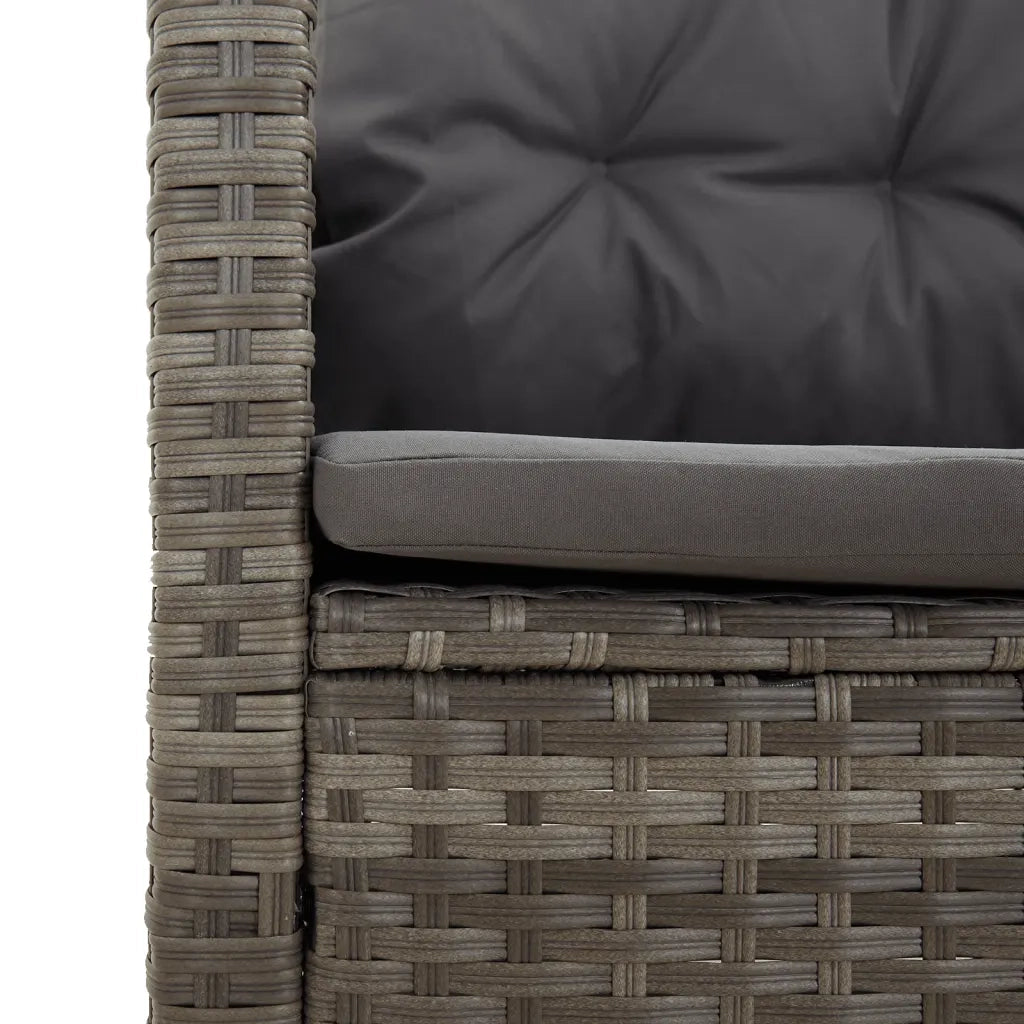 Set Divani da Giardino 4 pz con Cuscini in Polyrattan Grigio 362180
