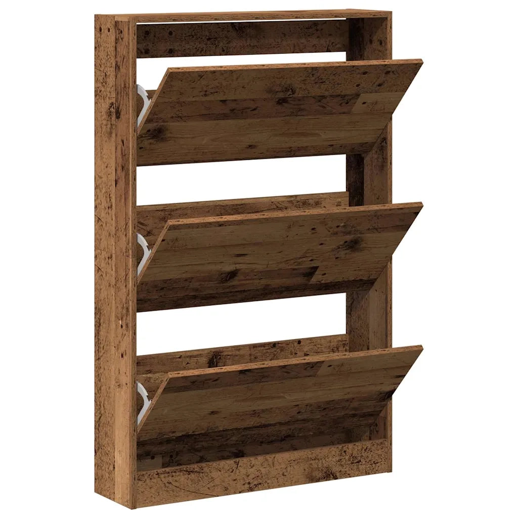 Mobile per scarpe con porta-Scarpiera Legno vecchio 80 x 21 x 125,5 cm