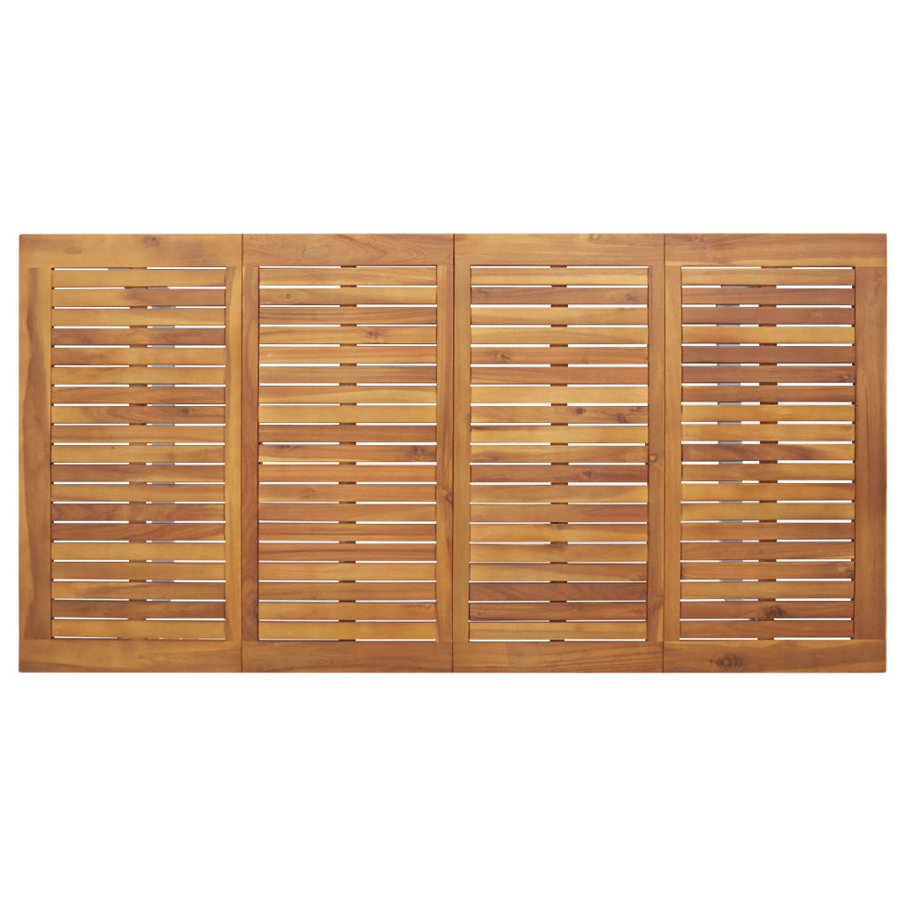 Tavolo da pranzo da esterno Grigio 180x90x75 cm Acciaio e Legno massello Acacia