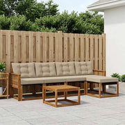 Set di divani da esterno 6 pz Naturale e Beige 3381909