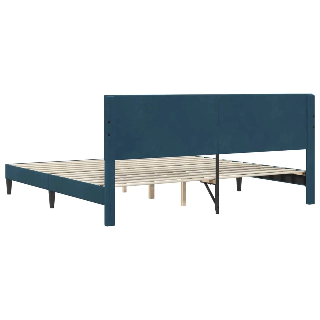 Struttura del letto con testiera Blu 180 x 200 cm Velluto 42027684
