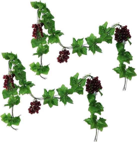 Due pezzi, grappoli artificiali in plastica, grappoli artificiali, vigna artificiale, 6 set di spiedini di grappoli, spiedini di grappoli in plastica, decorazione di verdure e frutta artificiali
