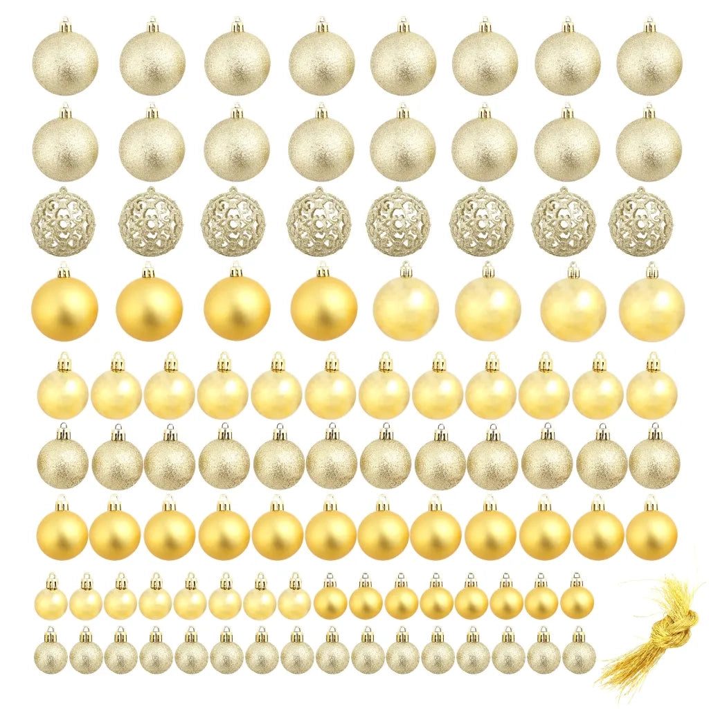 Set Palline di Natale 100 pz 3/4/6 cm Oro CFW4747443