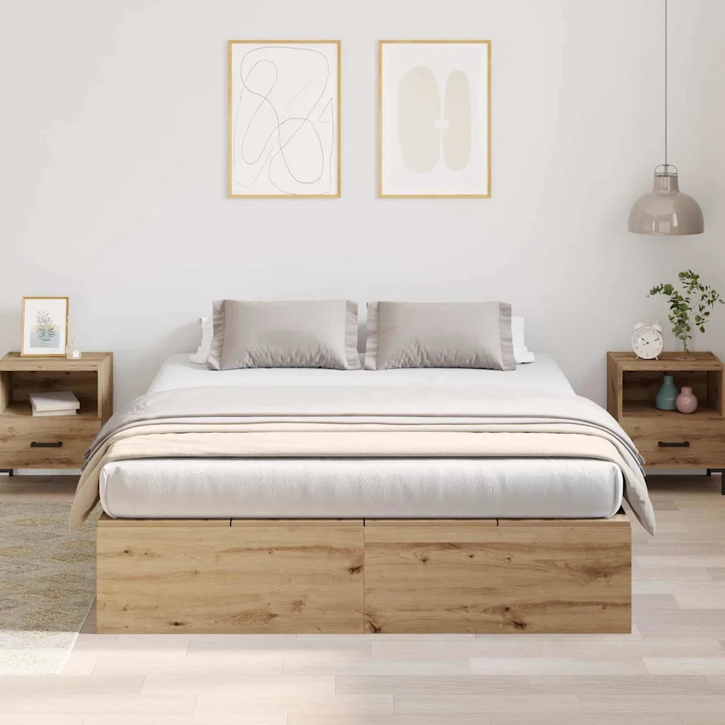 Struttura letto con contenitore Rovere artigianale 150 x 200 cm 3335388