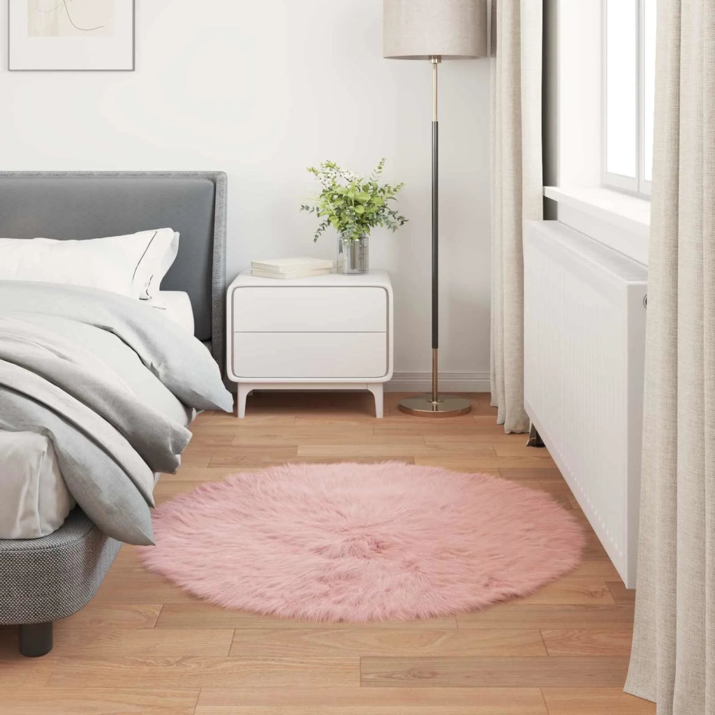 Tappeto in finta TAFALLA Rosa Ø 120 cm Poliestere 42021559