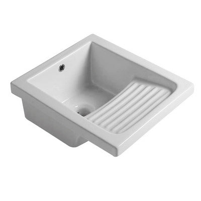 Pilozzo in ceramica 45x51 cm con strizzatoio Bianco