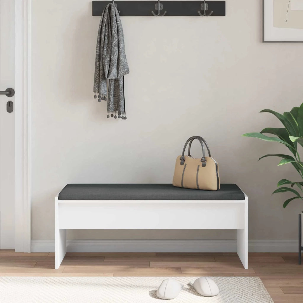 Panca per ingresso con cuscino Bianco 103 x 38 x 40 cm 891560