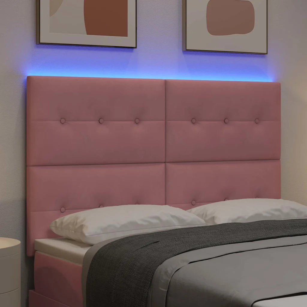 Testiera LED con strisce LED Rosa 144 cm Velluto 3338435