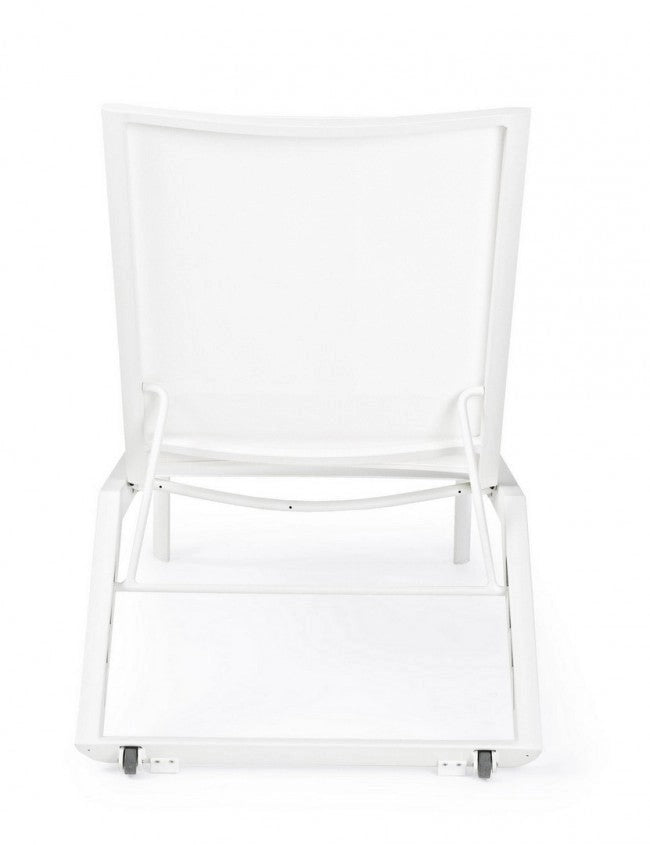 Set 4 Lettini Prendisole da Giardino 67x194x95h cm Cruise con Ruote Bianco
