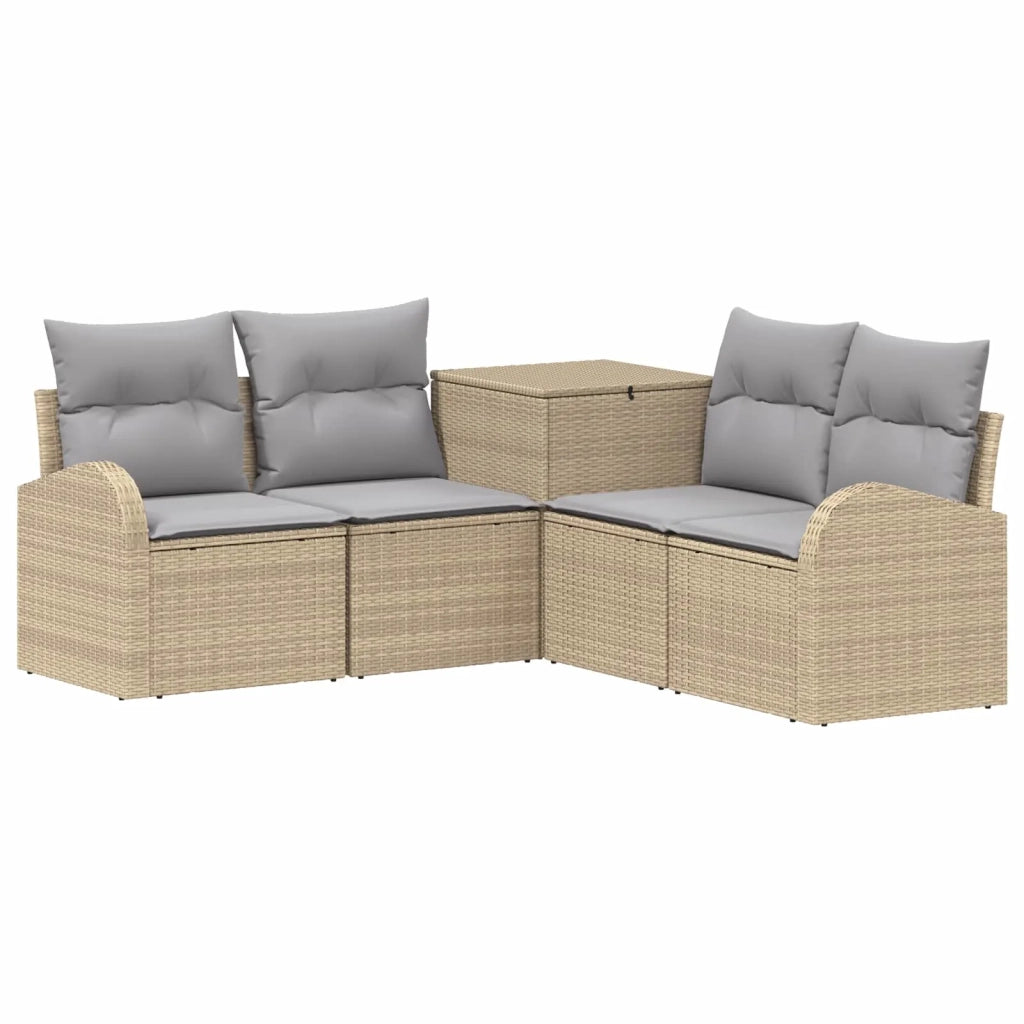 Set di divani 5 pz Beige e Grigio Chiaro 3447783