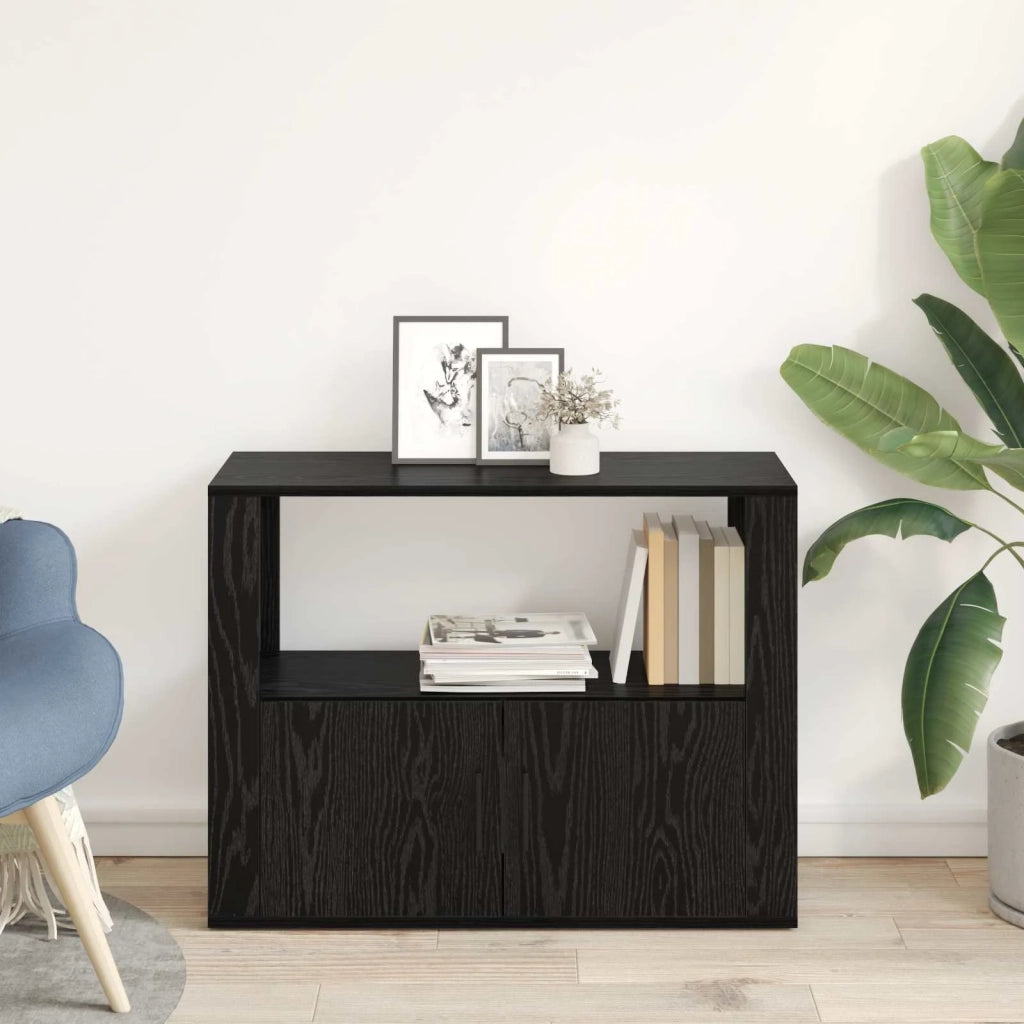Credenza Rovere nero 80 x 30 x 60 cm Legno multistrato 881092