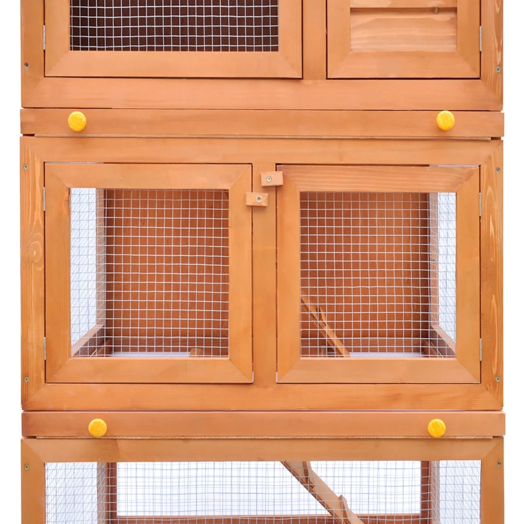Conigliera all'Aperto Gabbia Animali Piccoli a 3 Livelli Legno cod mxl 45241