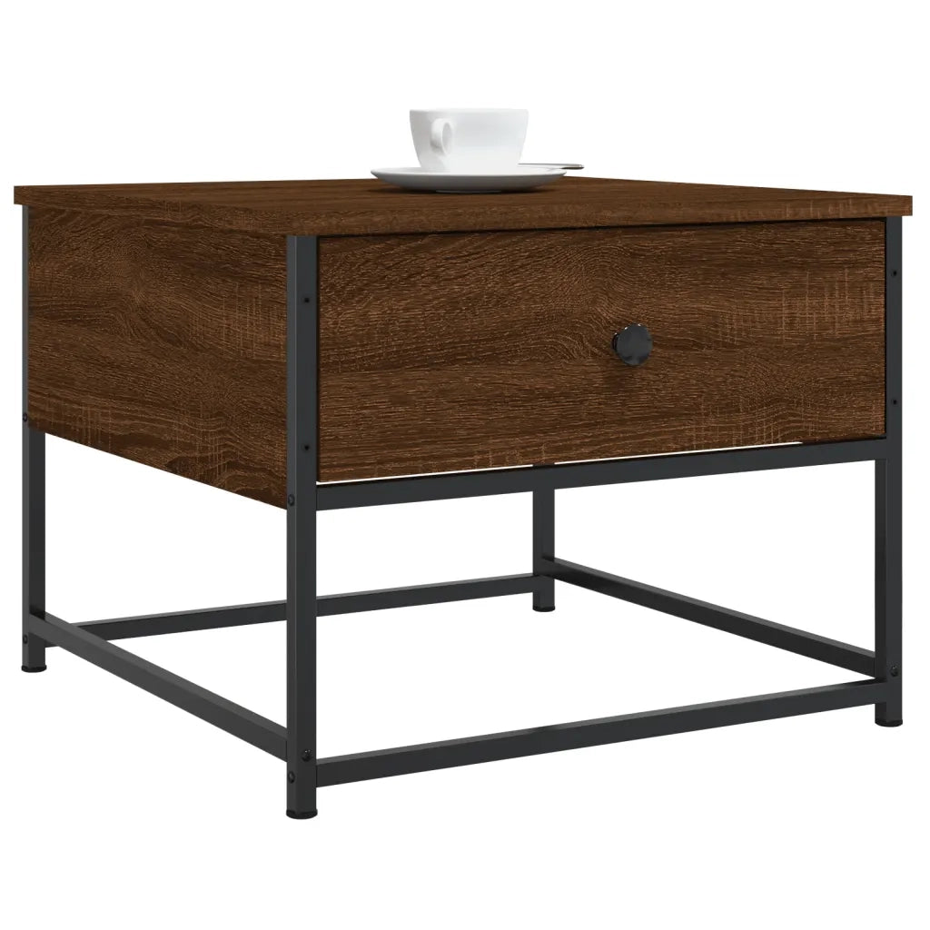 Tavolino da Salotto-Tavolino da soggiorno-Tavolo Rovere Marrone 51x51x40cm Legno Multistrato