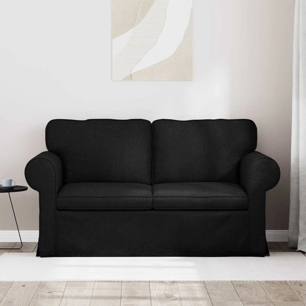 Divano Nero 215 x 82 x 80 cm Tessuto