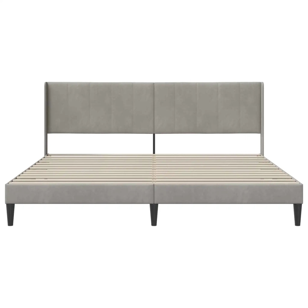 Struttura del letto-Giroletto Grigio Chiaro 180 x 200 cm Velluto 240569