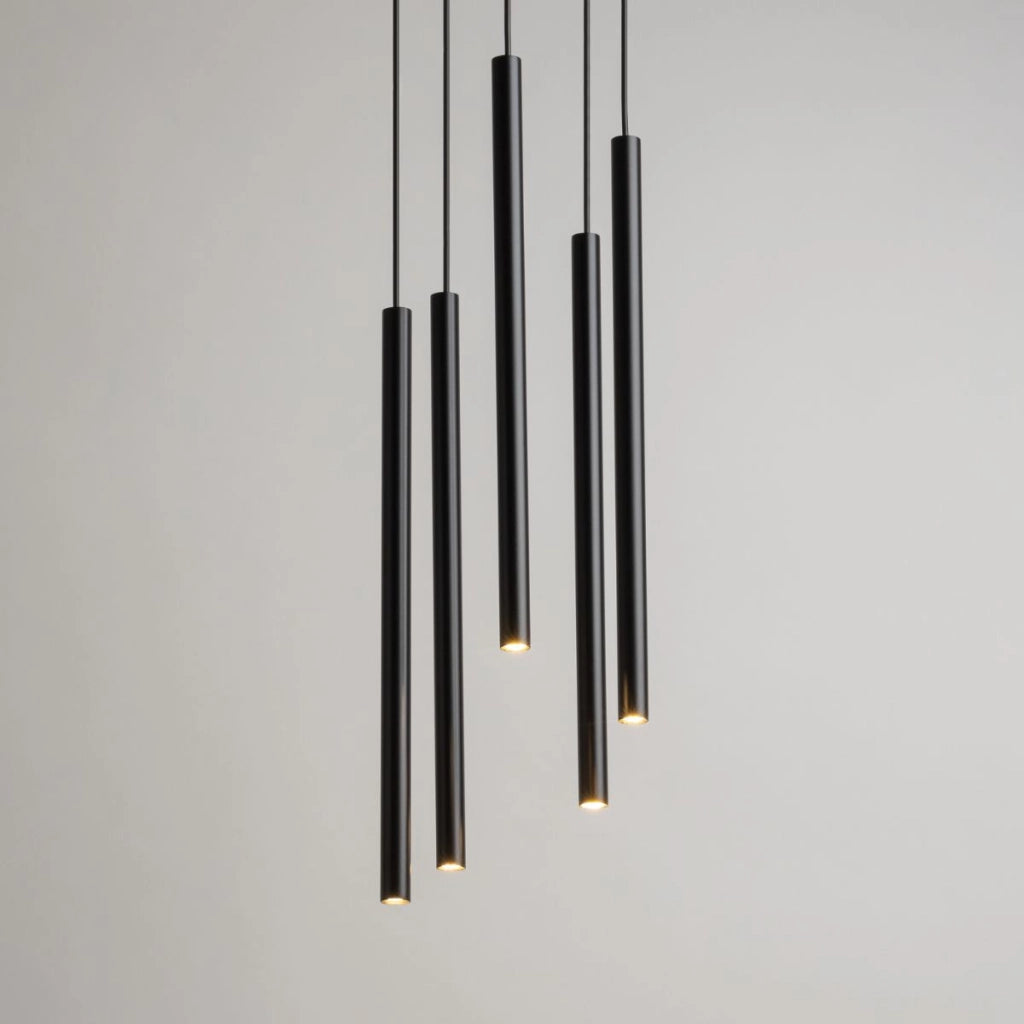 Lampada a sospensione moderna Sopel 5 luci nera G9 Sigma