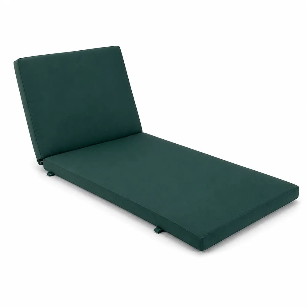 Cuscino per lettino da esterno 192x61 cm con schienale reclinabile e velcro in poliestere – Verde
