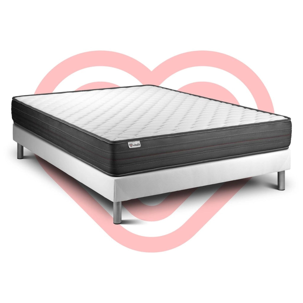 Letto con materasso VITALPOWER 180 x 220 cm Rete kit Bianco