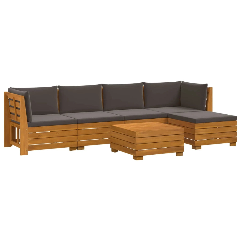 Set di divani da esterno con cuscino 6 Pezzo Marrone 3403115