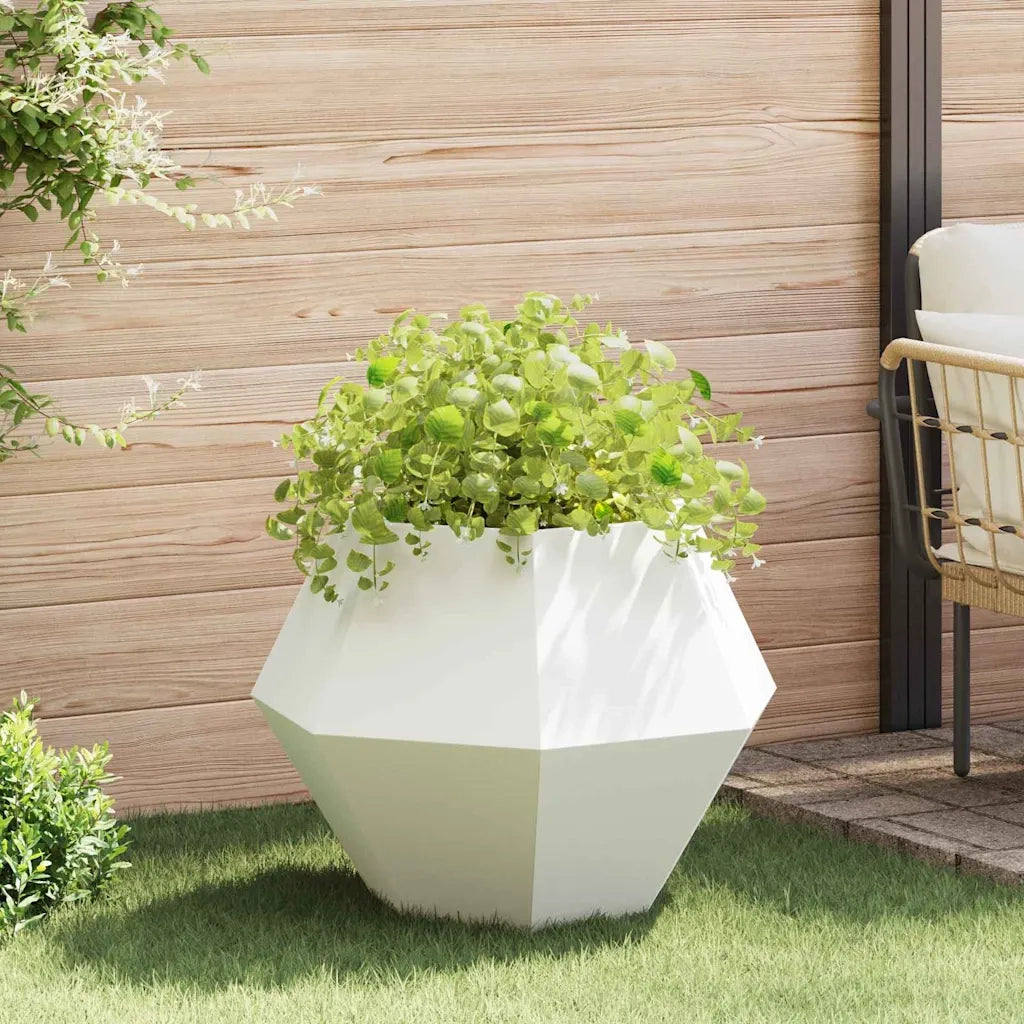 Fioriera | Cassetta per fiori | Vaso Bianco 75 x 75 x 60 cm Acciaio