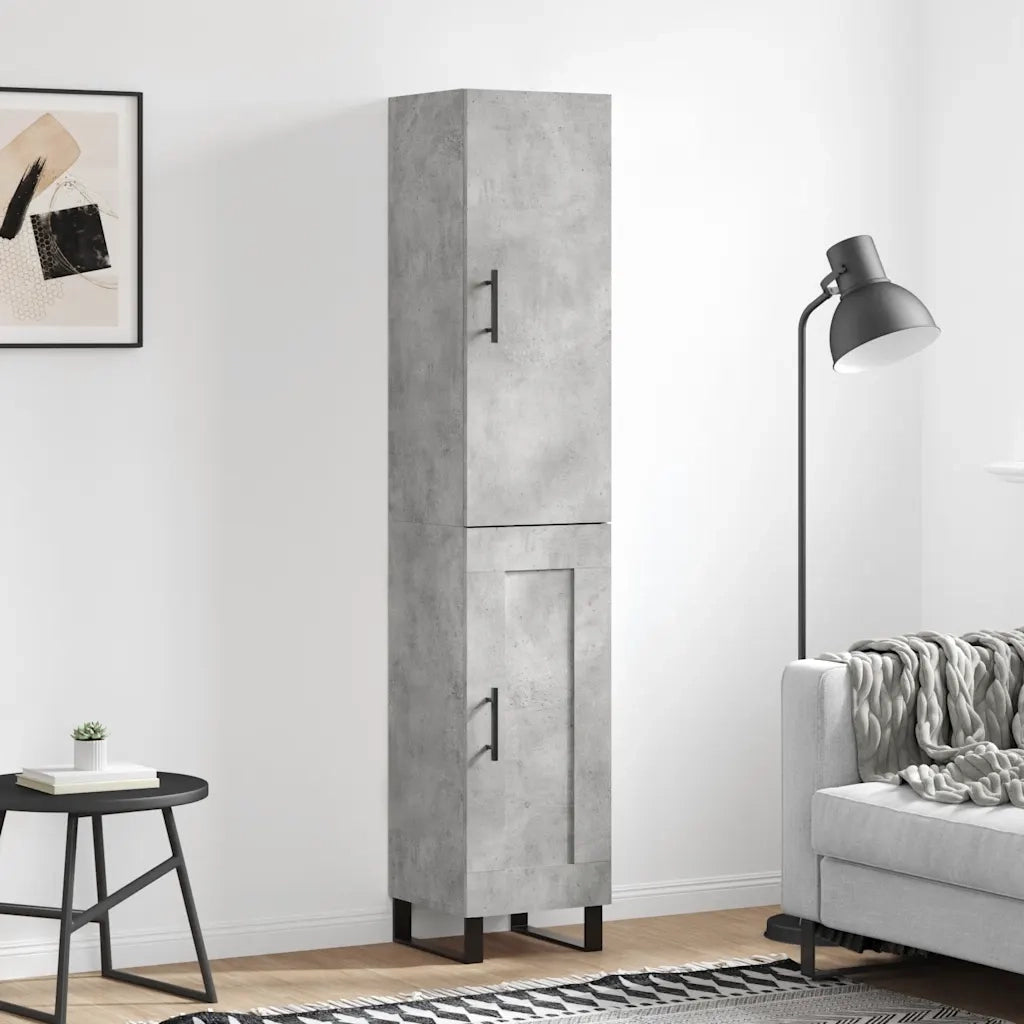 Credenza | Madia | Buffet da pranzo | Armadio da pranzo Grigio Cemento 34,5x34x180 cm in Legno Multistrato