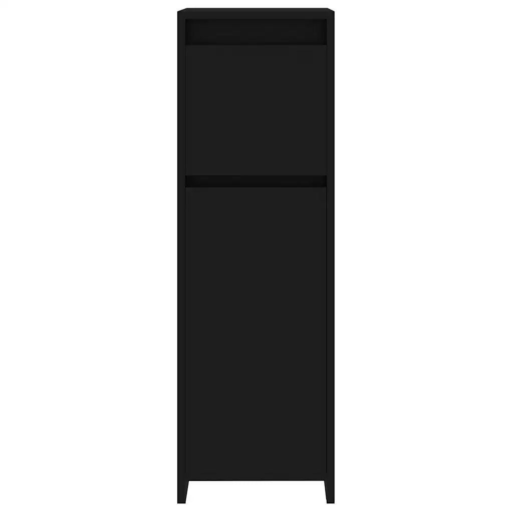 Mobile da Bagno Nero 30x30x95 cm in Legno Multistrato 802661