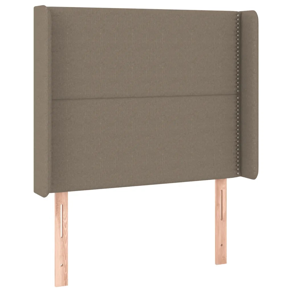 Letto a Molle con Materasso e LED Tortora 90x190 cm in Tessuto