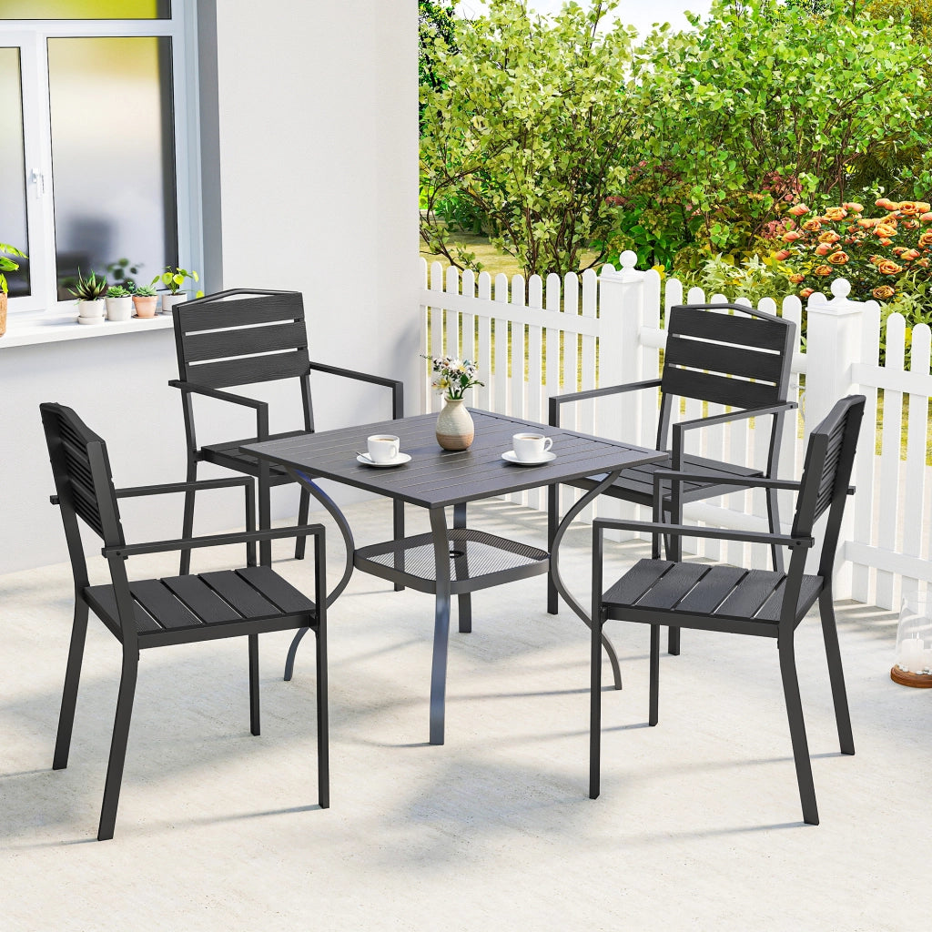 Sedia da giardino ¨C zephmum ¨C nera, metallo, 52x51x90 cm