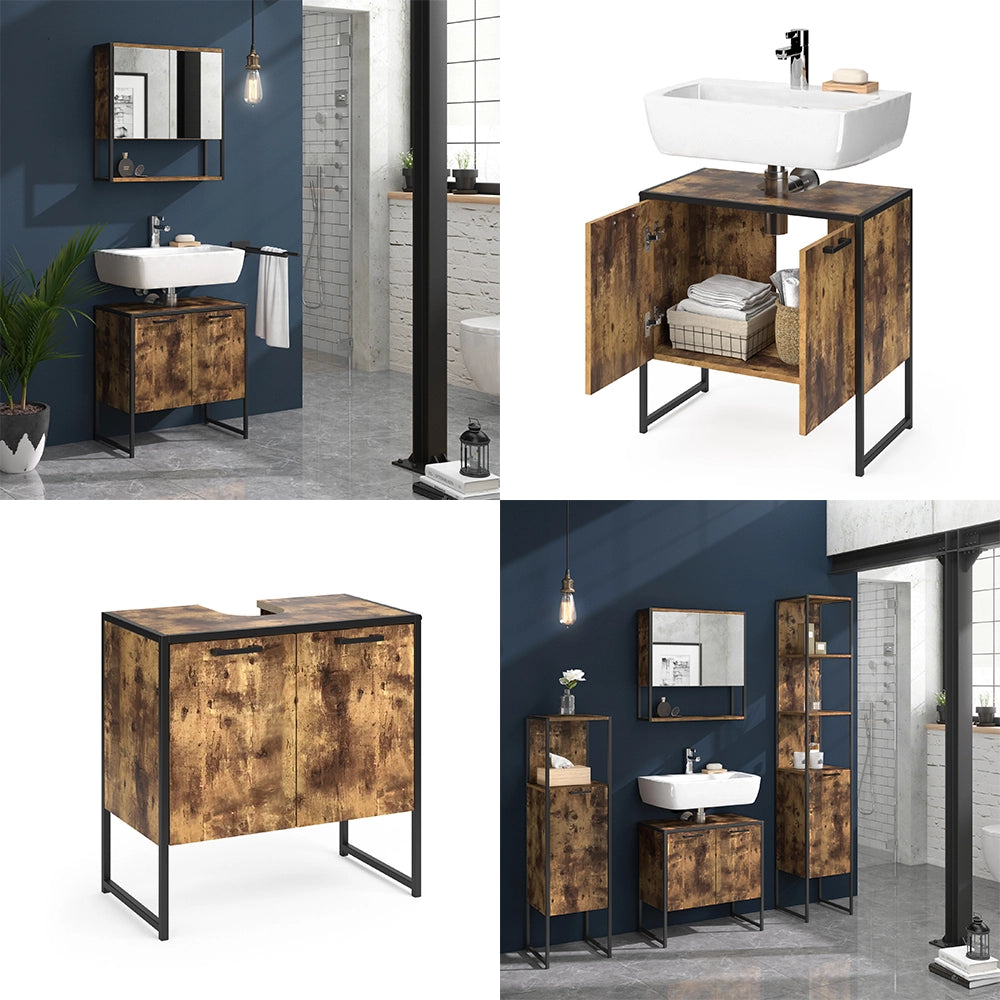 Vicco Mobile sottolavabo per bagno Legno antico 60 x 60 cm