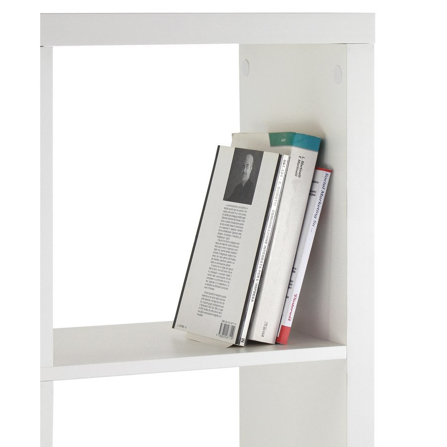 Libreria 8 Ripiani 77x147x30 cm in Legno MDF Bianco Opaco