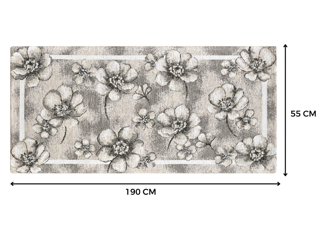 Tappeto Passatoia Cucina Corsia Retro Antiscivolo Disegno Emily By Suardi - 55x190 - Grigio